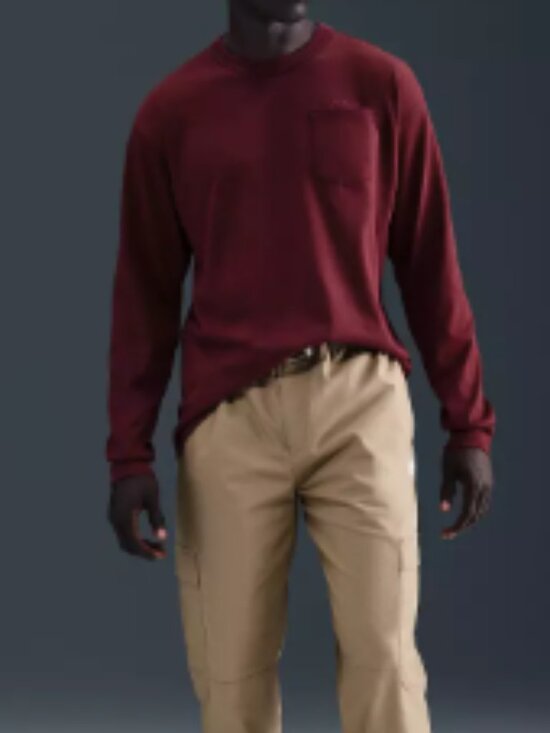 Nike Other - Nike Men's Large Premium Essentials Long-Sleeve Pocket T-Shirt Dark Red NWT